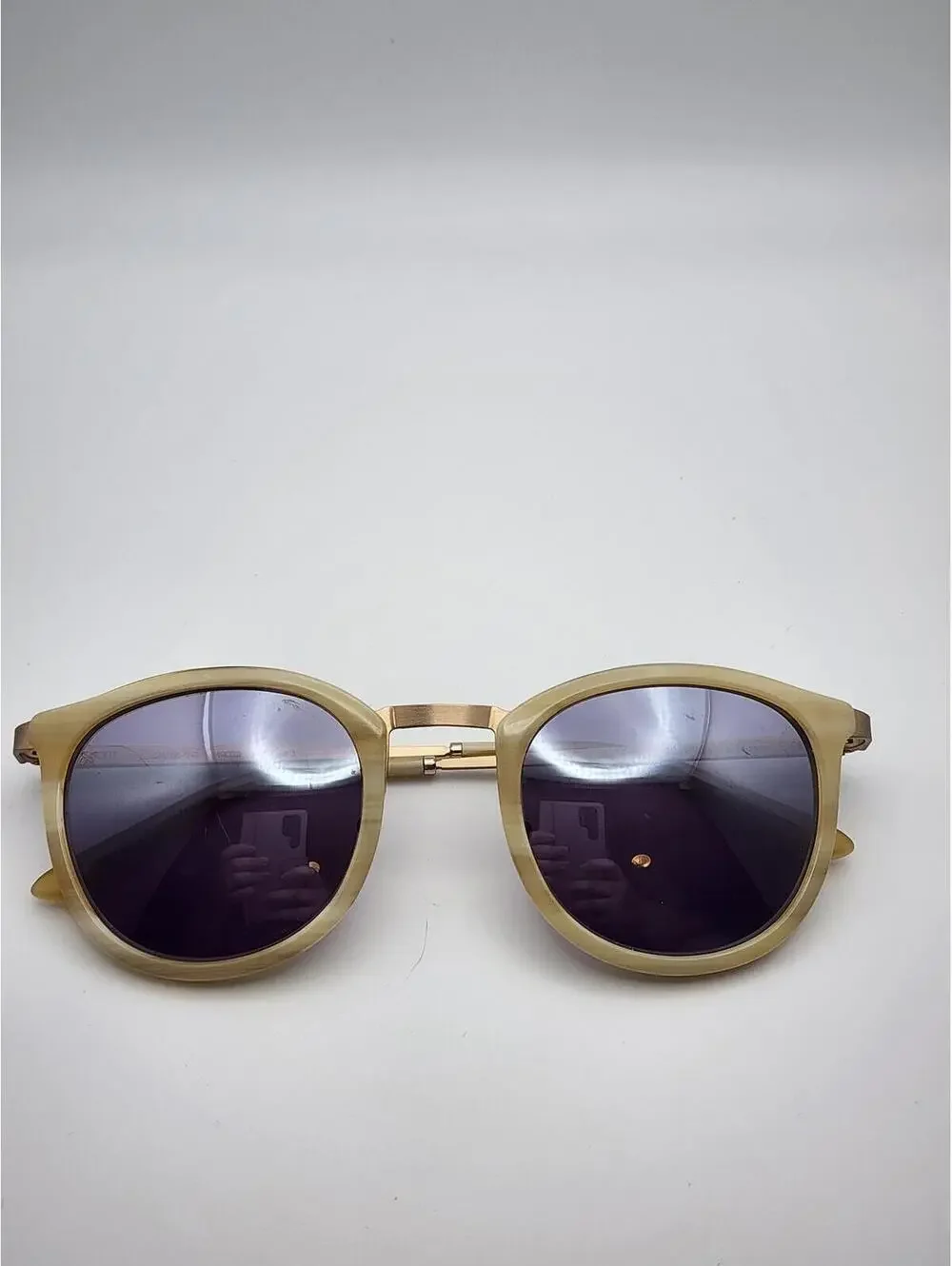 Smoke X Mirrors Shout Cream Frame Sunglasses with Purple Lenses